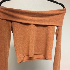 Orange off the shoulder shirt